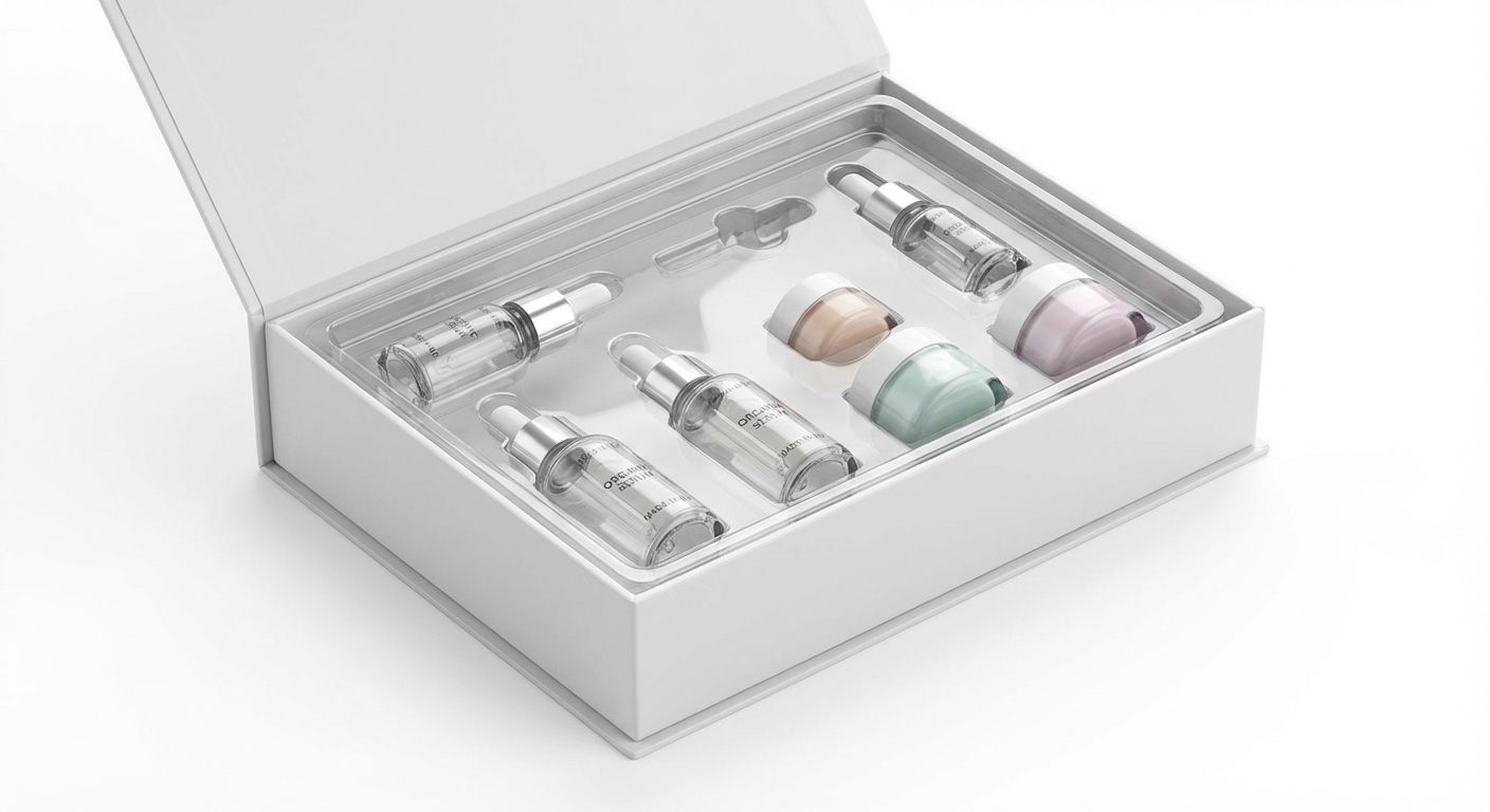 PP 透明塑料內襯:展示性組合包裝的透視固定方案